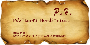 Péterfi Honóriusz névjegykártya